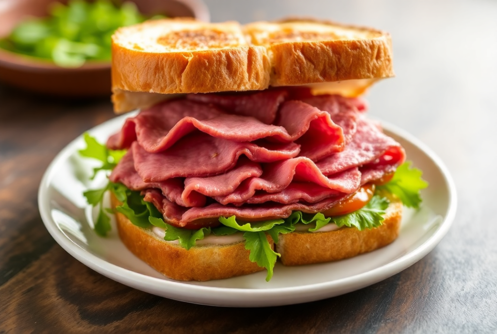 Open Faced Roast Beef Sandwich